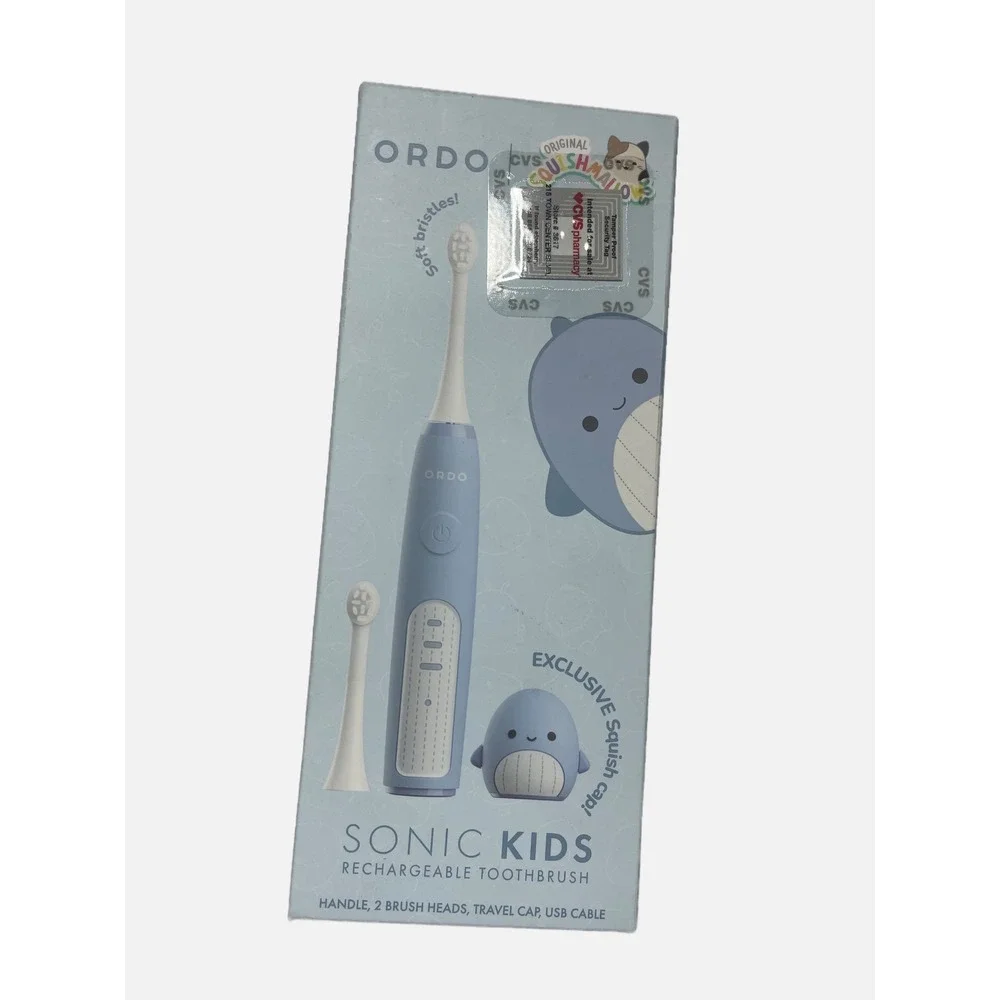 Ordo Sonic Kids Toothbrush Kids OS Blue Squishmallows Samir Whale Electric New